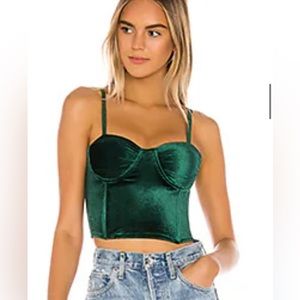 Revolve Padded Green Corset with Detachable Straps